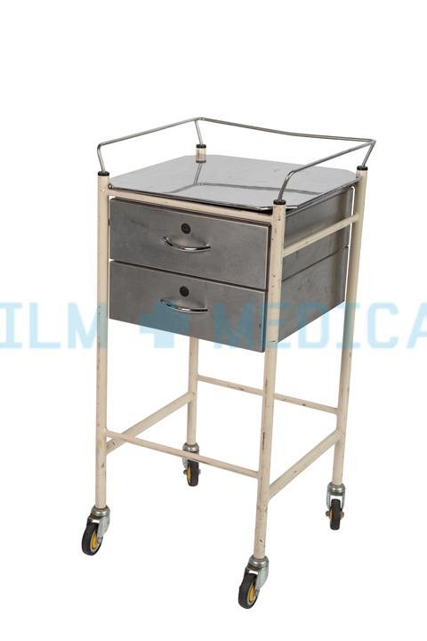 Trolley Square Two Drawer with Rail (Trolley Only)